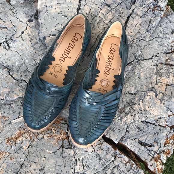 Caramba Harachi Leather Sandals in Midnight Blue - Picture 8 of 10